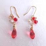 Dancing Red Fairies Earrings-fresh Water Pearls,..