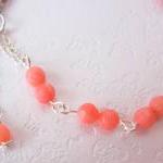 Heart Coral Bracelet- 925 Silver &..