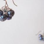 Dancing Noir Fairies Earrings - Fresh Water Pearls..