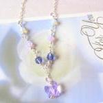 Purple Fluttery Gems Necklace - 925 Silver,..