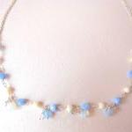 My Fair Lady Necklace-925 Silver, Blue Agate,..